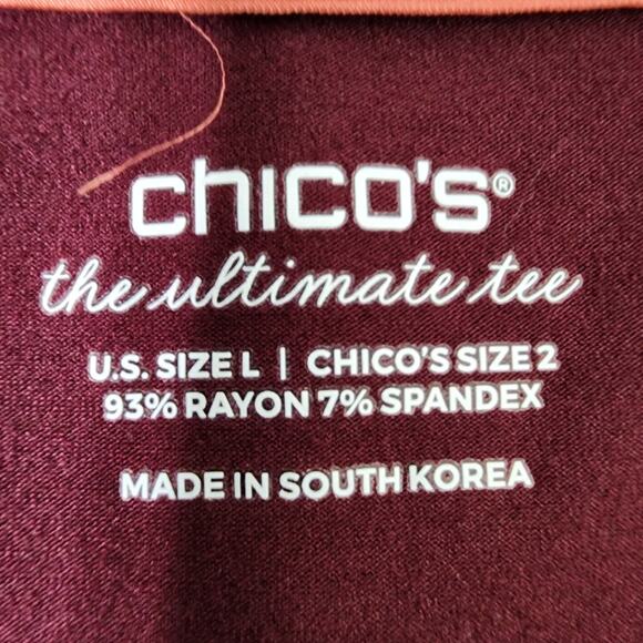 Chico's Womens Ultimate Tee Large Long Sleeve Round Neck Layering Casual Knit - Picture 6 of 8